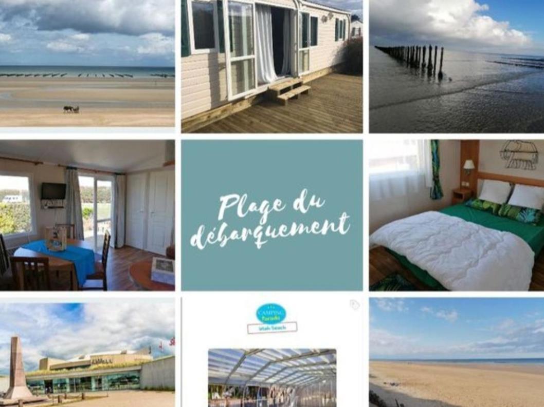 Mobile-Home 100M Plage Utah Mme Surget Sainte-Marie-du-Mont  Kültér fotó